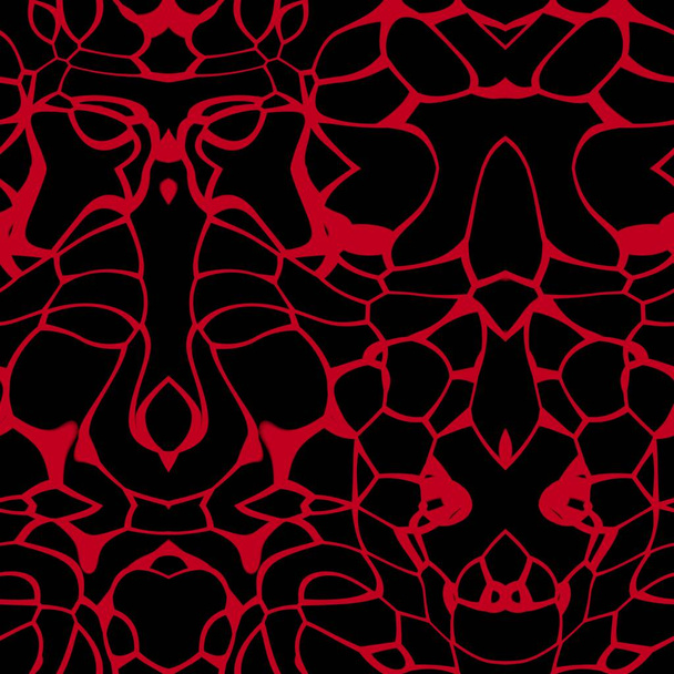 Patrón abstracto sin costuras en tonos rojo brillante y negro - Foto, Imagen