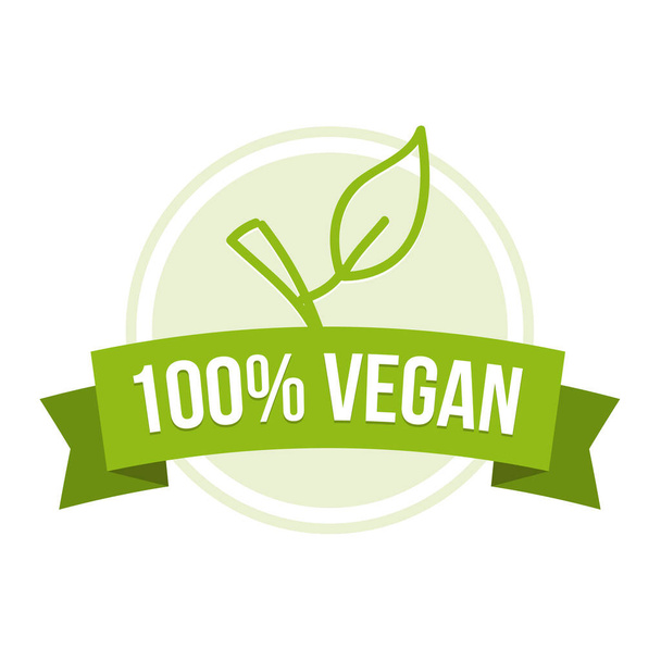 Gruener botón vegano - Vegetarisch ernhren Banner - Vector, Imagen