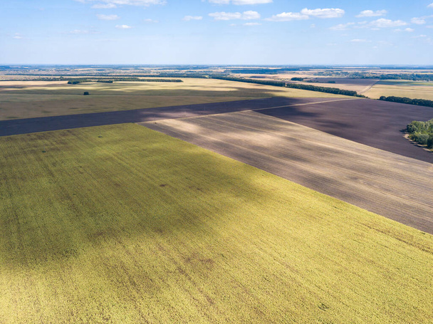 Letecký výhled. Zemědělská pole na Ukrajině. - Fotografie, Obrázek