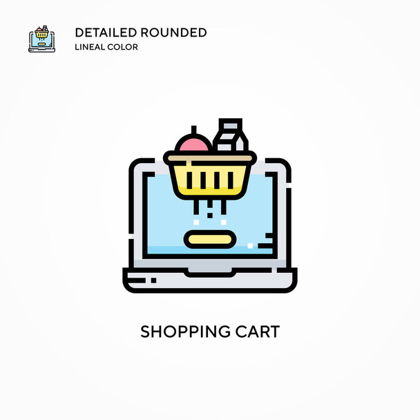 Shopping cart vector icon. Modern vector illustration concepts. Easy to edit and customize. - Vector, Image