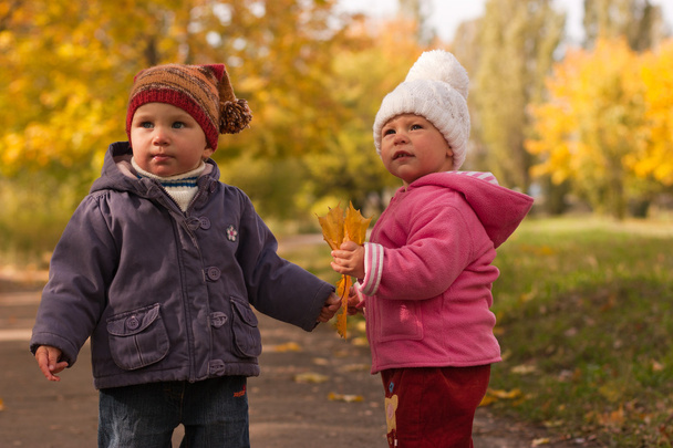 Children playing in autumn - Foto, imagen