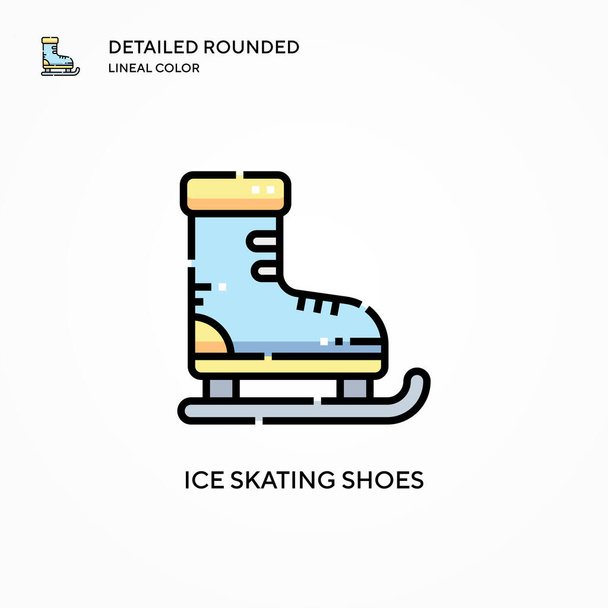 Pattinaggio su ghiaccio scarpe icona vettoriale. Concetti moderni di illustrazione vettoriale. Facile da modificare e personalizzare. - Vettoriali, immagini