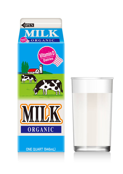 Ilustración de la leche Bebida fría. - Foto, imagen