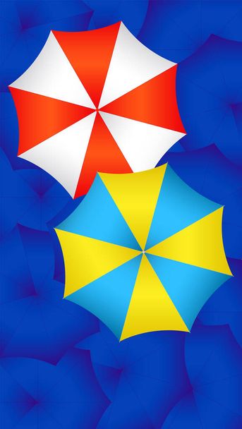 Abstrakter Hintergrund. Zufällige Struktur mit Regenschirmen. Modernes Bildschirmvektordesign für mobile Geräte - Vektor, Bild