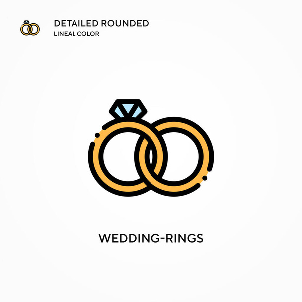 結婚指輪のベクトルアイコン。現代のベクトル図の概念。編集とカスタマイズが簡単. - ベクター画像