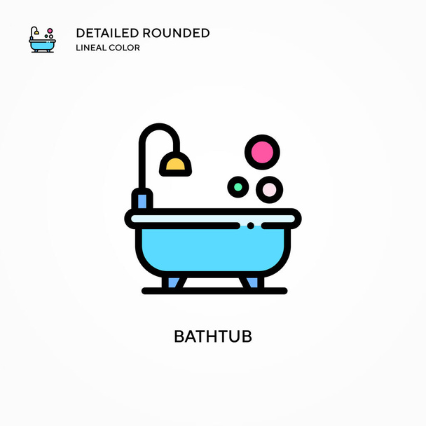 Bathtub vector icon. Modern vector illustration concepts. Easy to edit and customize. - Vector, Image