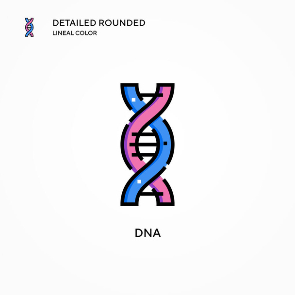 DNAベクトルのアイコン。現代のベクトル図の概念。編集とカスタマイズが簡単. - ベクター画像
