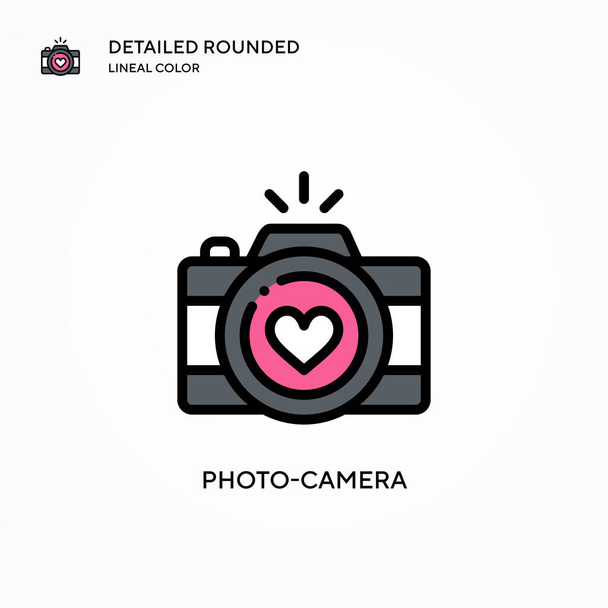 Photo-camera vector icon. Modern vector illustration concepts. Easy to edit and customize. - Vector, Image
