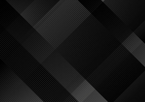 Fondo de cuadrícula geométrica abstracta negra - Patrón oscuro con cuadrícula diagonal en colores gris oscuro, ilustración vectorial - Vector, Imagen