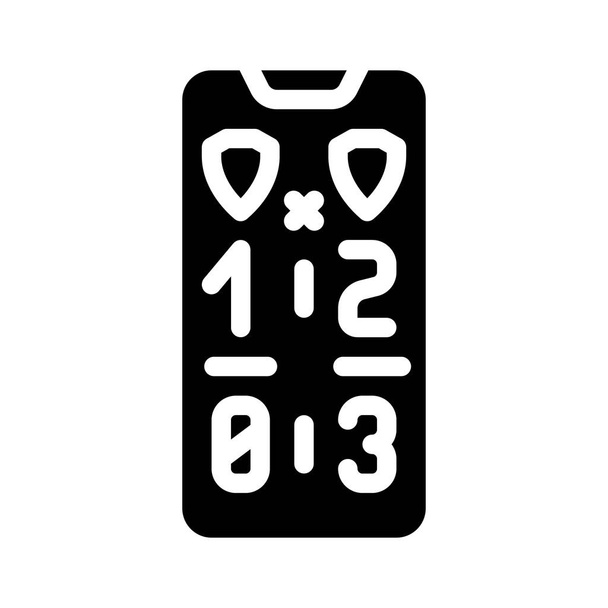 jeu score téléphone écran glyphe icône vectoriel illustration - Vecteur, image