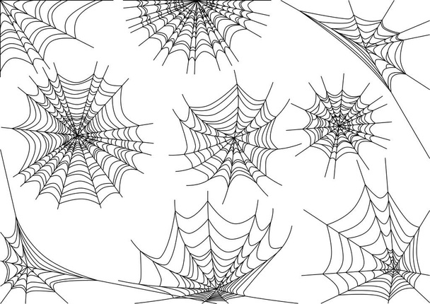 クモの巣モノクロだ。クモの巣のベクトル図です. - ベクター画像