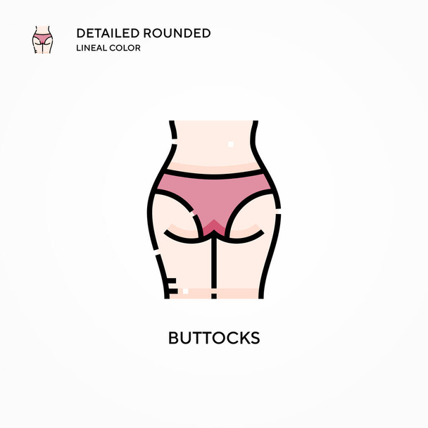 Buttocks vector icon. Modern vector illustration concepts. Easy to edit and customize. - Vector, Image