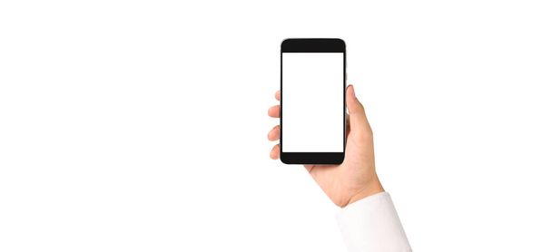 El ele tutuşan akıllı telefon aygıtı ve ekrana dokunma - Fotoğraf, Görsel