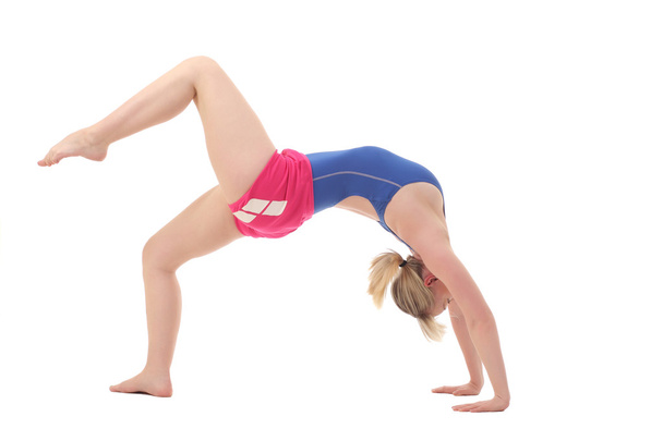 young flexible girl doing yoga - Photo, Image