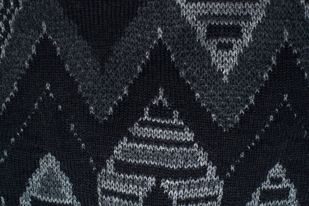 Fondo de lana gris con patrones - Foto, imagen