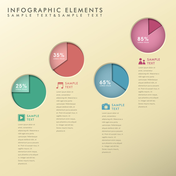 abstract pie chart infographics - Vektor, Bild