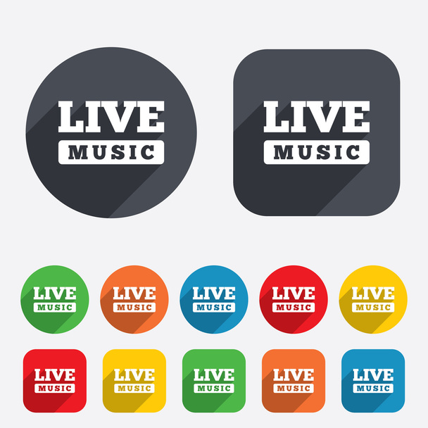 Live music sign icon. Karaoke symbol. - Vector, afbeelding