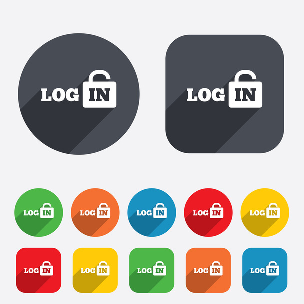 Login sign icon. Sign in symbol. Lock. - Vector, imagen