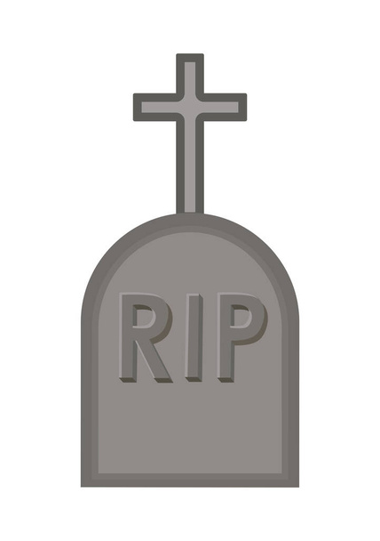 rip grave with cross vector design - Vector, Image