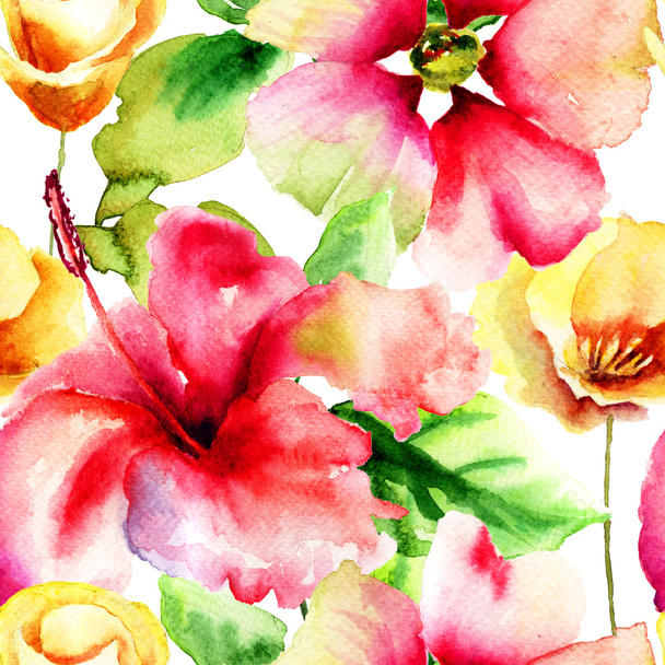 Seamless pattern with Beautiful flowers - Zdjęcie, obraz