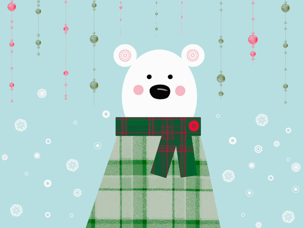 niedliche Weihnachtsbär Illustration Hintergrund - Foto, Bild