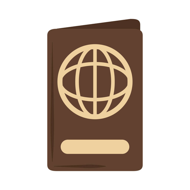 viajes de vacaciones de verano, documento de pasaporte id, estilo icono plano - Vector, imagen