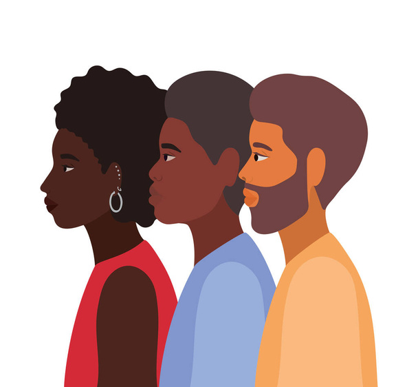 różnorodność skóry kobiet i mężczyzn kreskówek wektor projektu - Wektor, obraz