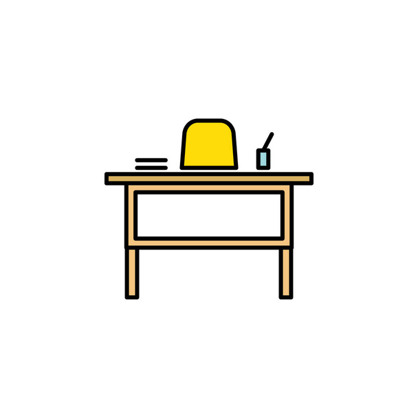 Lerarenbureau, stoelpictogram. Element van onderwijs illustratie. Tekens en symbolen kunnen worden gebruikt voor web, logo, mobiele app, UI, UX op witte achtergrond op witte achtergrond - Vector, afbeelding