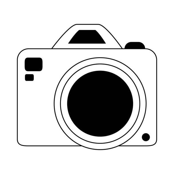 fotografía equipo de cámara lente línea icono estilo - Vector, Imagen