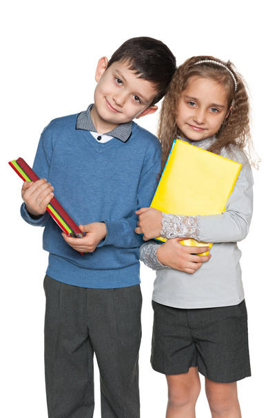 Clever boy and girl with books - Foto, Bild