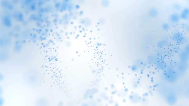 Blaue digitale Welle mit Teilchen in Bewegung. Abstrakte schöne Bokeh-Lichter Hintergrund mit Kopierraum. Technologie Digitales Wellenkonzept. Schleifenanimation. - Filmmaterial, Video