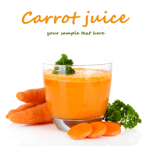 Fresh carrot juice isolated on white - Fotografie, Obrázek