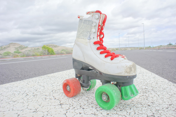 Old Vintage White Skate Boot - Photo, Image