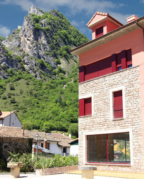 High mountain village, Pola Somiedo, Asturias, Spain - Photo, Image