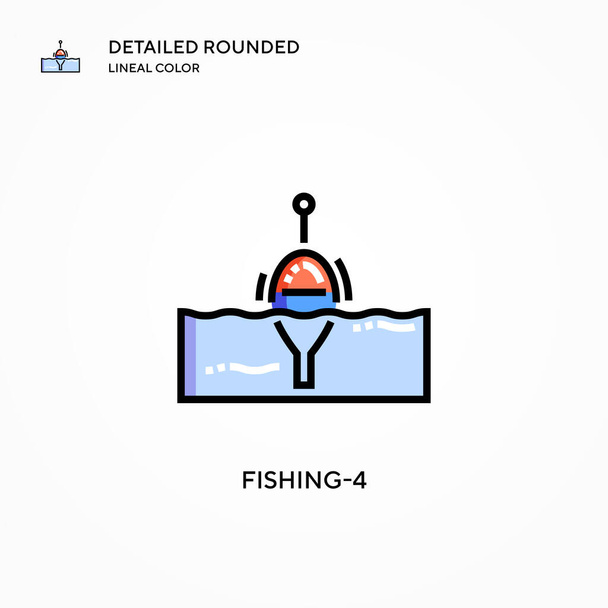 Εικονίδιο διανύσματος Fishing-4 Σύγχρονες έννοιες διανυσματικής απεικόνισης. Εύκολο να επεξεργαστείτε και να προσαρμόσετε. - Διάνυσμα, εικόνα