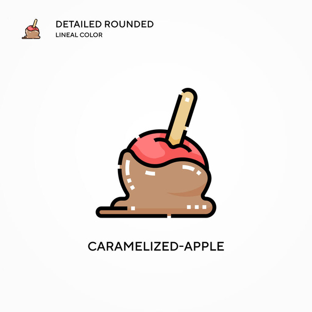 Caramelized-apple vector icon. Modern vector illustration concepts. Easy to edit and customize. - Vector, Image