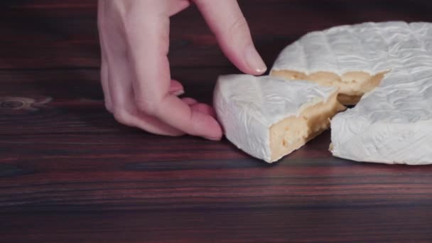 Variety of large wedges gourmet cheese - Footage, Video
