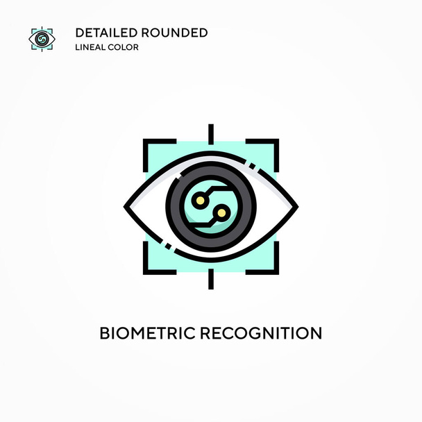 Icona vettoriale di riconoscimento biometrico. Concetti moderni di illustrazione vettoriale. Facile da modificare e personalizzare. - Vettoriali, immagini
