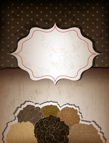 Vintage background with flowers - Vector, Image