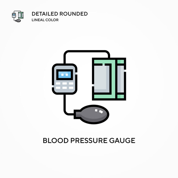 血圧計のアイコン。現代のベクトル図の概念。編集とカスタマイズが簡単. - ベクター画像