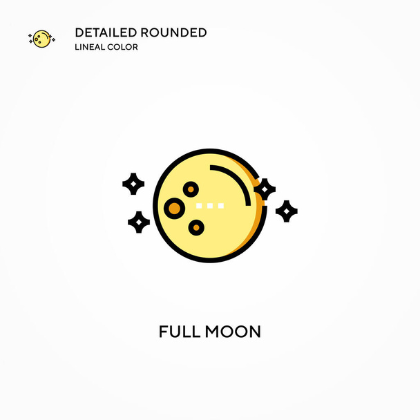 Full moon vector icon. Modern vector illustration concepts. Easy to edit and customize. - Vector, Image