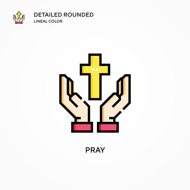 Pray vector icon. Modern vector illustration concepts. Easy to edit and customize. - Vector, Image