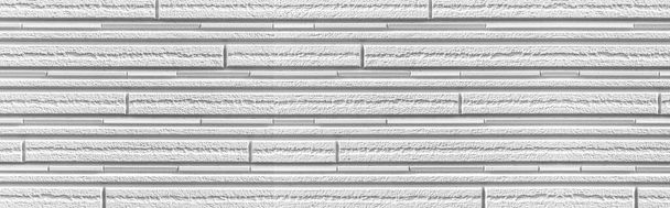 Panoraama moderni valkoinen kivimuuri raidat rakenne ja saumaton tausta - Valokuva, kuva