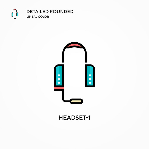 Headset-1 vector icon. Modern vector illustration concepts. Easy to edit and customize. - Vector, Image