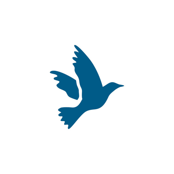 Bird Blue Icon op witte achtergrond. Blauwe vlakke stijl vectorillustratie. - Vector, afbeelding