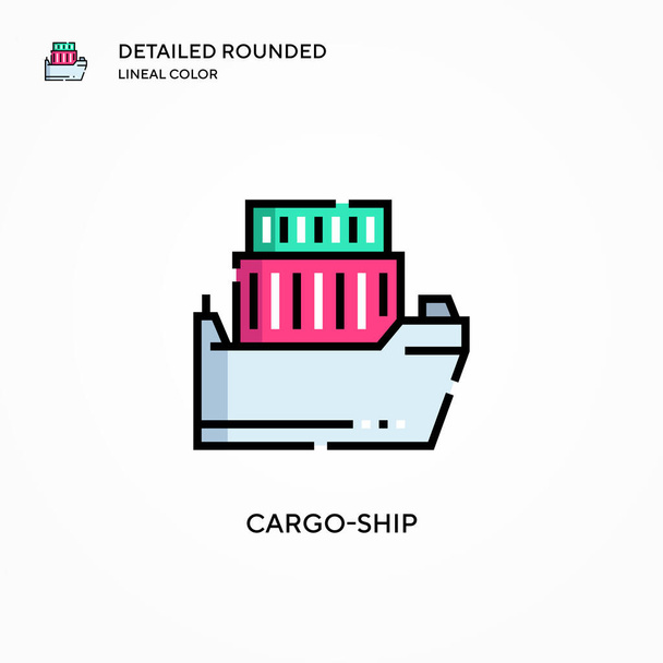 Cargo-ship vector icon. Modern vector illustration concepts. Easy to edit and customize. - Vector, Image