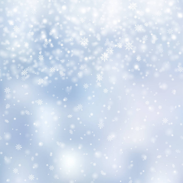 Vánoce nebo Nový rok pozadí s padajícími sněhové vločky. Vektor - Vektor, obrázek
