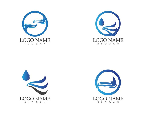 Ola de agua icono logo vector  - Vector, Imagen