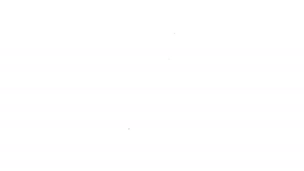 Línea negra Icono de bolsa de dinero antiguo aislado sobre fondo blanco. Signo de moneda bancaria en efectivo. Animación gráfica de vídeo 4K - Imágenes, Vídeo