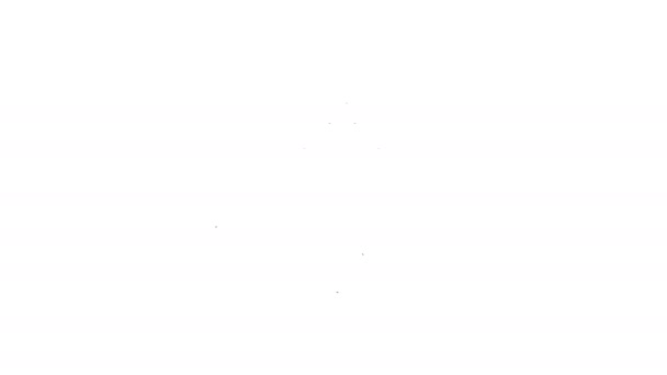Černá čára Bitva kuši s ikonou šipky izolované na bílém pozadí. Grafická animace pohybu videa 4K - Záběry, video